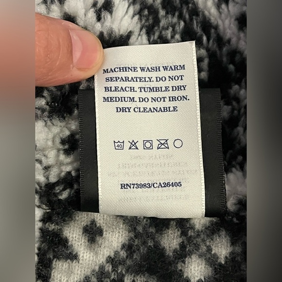 Vintage Helly Hansen Black & White Snowflake Fleece W/zip Closure Jacket Sz S - Picture 8 of 10